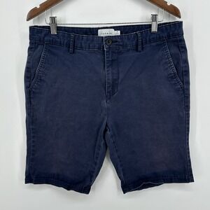 Topman mens navy blue rugged flat front 9' chino shorts - size 36